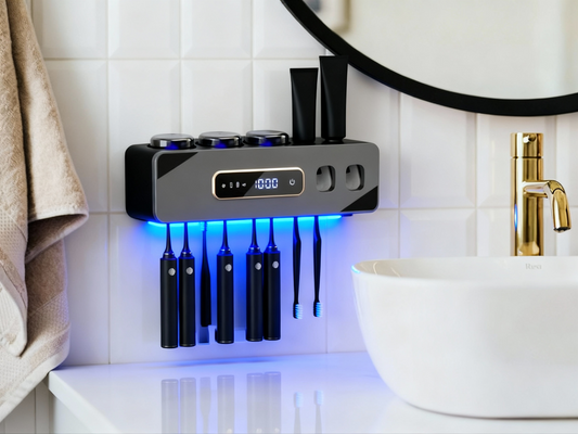 Smart Wall Toothbrush Holder with Toothpaste Dispenser